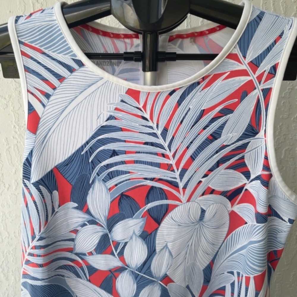 TOMMY BAHAMA Sleeveless Tropical Leaf Print Dress - Picture 2 of 7